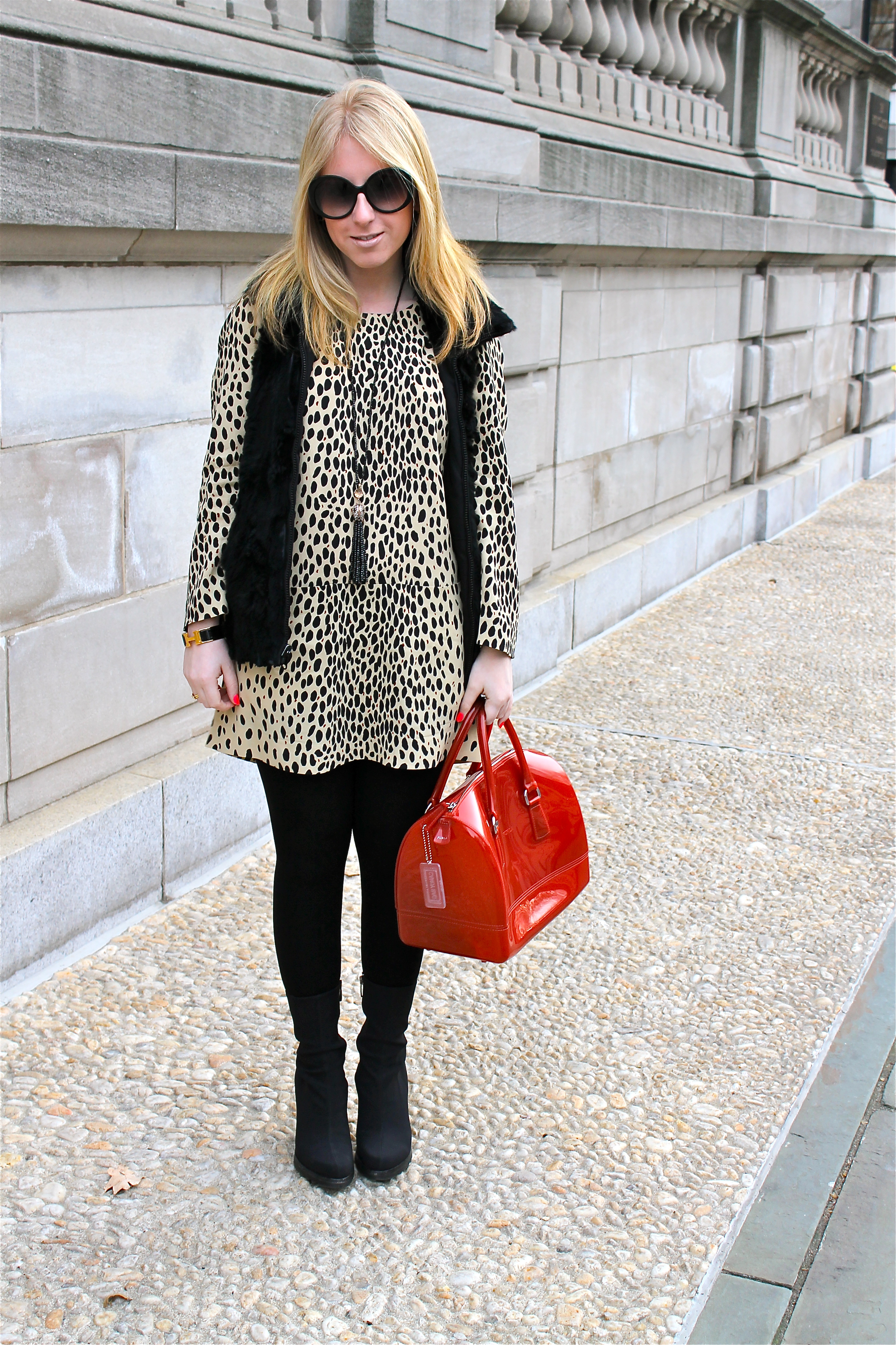 Sydney Plays With Animal Print Polkadots